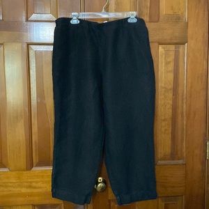 J. Jill Black Linen Cropped Pants